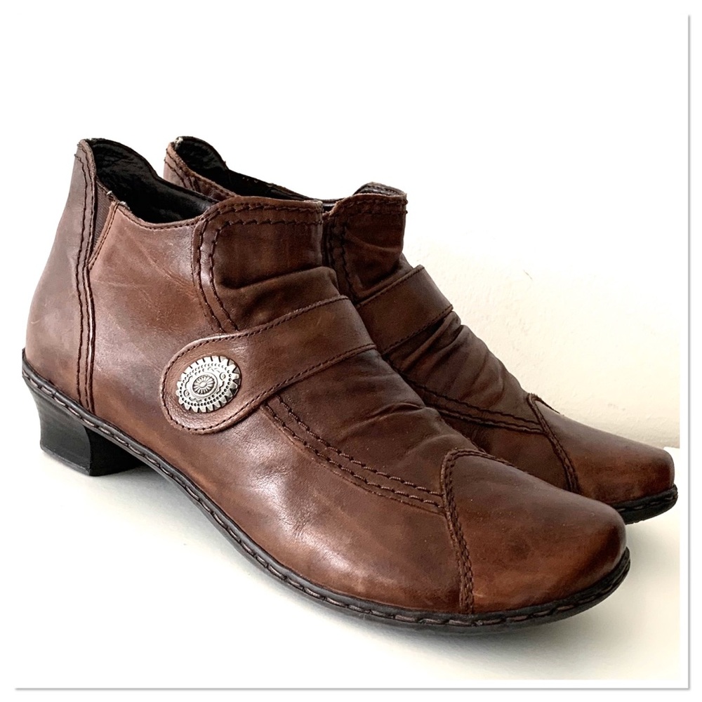 Rieker Antistress Womens Leather Brown Ankle Boots